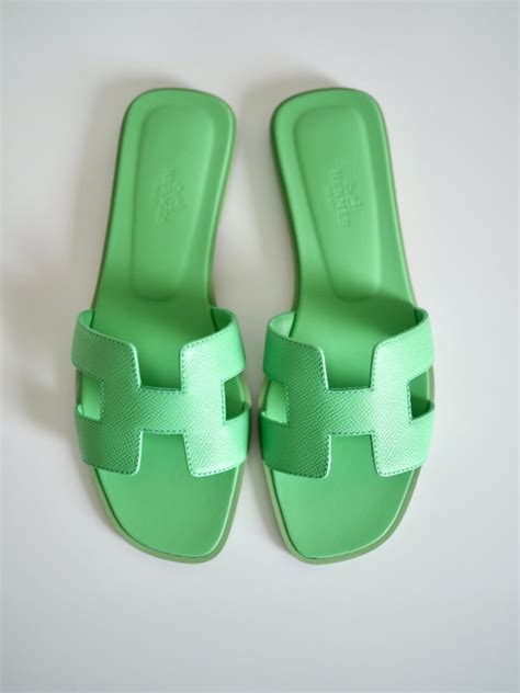 hermes oran vert pomme|Oran sandal .